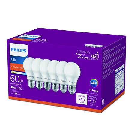 Philips 60W Led A19 2700K 6Pk 469205